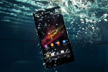 sony phone under the water front profile