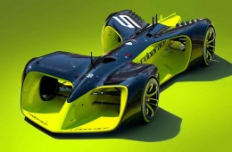 Robo-racing sports car front profile