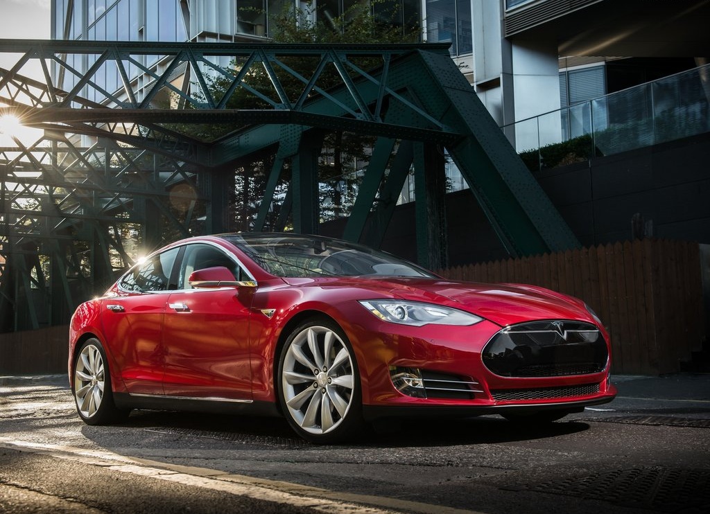 Tesla electric car front profile
