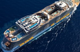 world biggest cruise ship aerial profile
